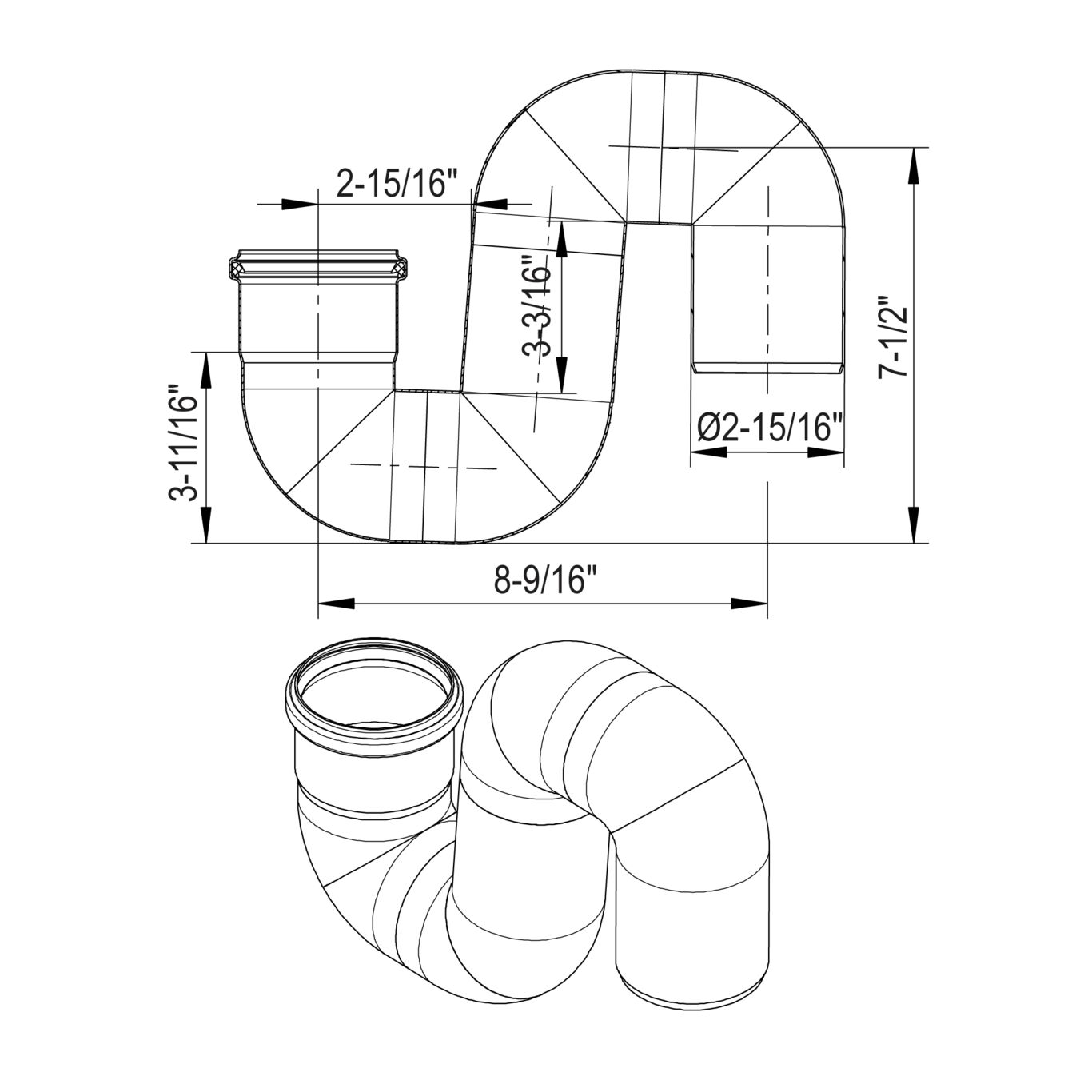 S-TRAP 180° - (525.180.075 S) - BLÜCHER